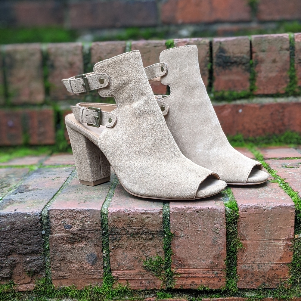 Nine West Breezie Suede Peep Toe Booties